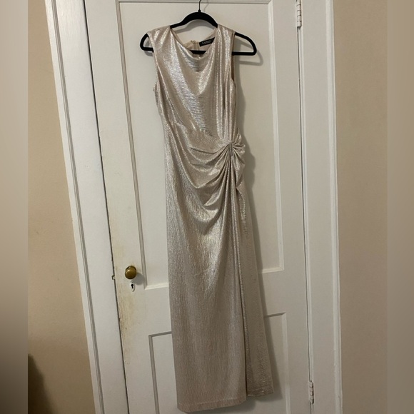 Lauren Ralph Lauren Metallic Sleeveless Gown - Picture 4 of 4